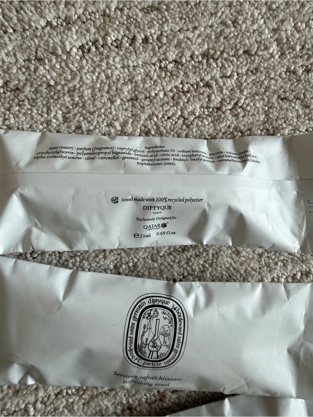 NEW Diptyque White Refreshing Towel Pack - set of 3
